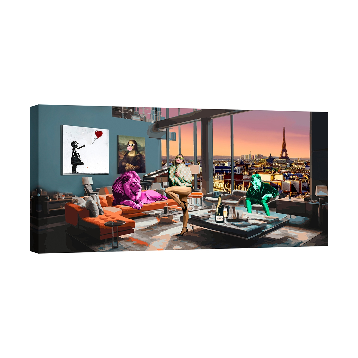 Moderne Pop-Art-Leinwanddruck Surrealofts Paris Gerard Madau Aktion Moderne Pop-Art-Leinwanddruck Surrealofts Paris Gerard Madau Aktion
