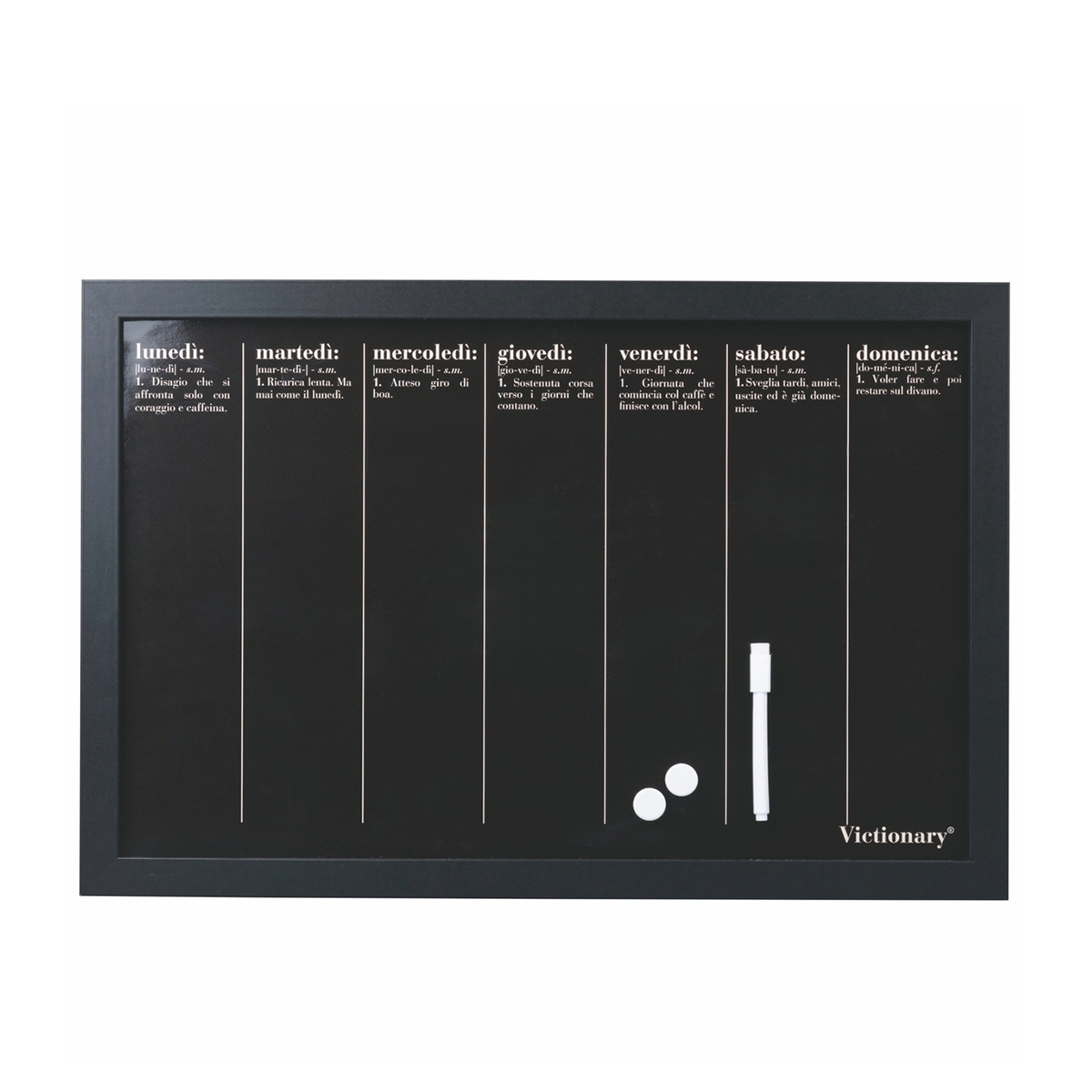 Magnetische Wochenplaner-Tafel schwarz 40x60cm Week Victionary Aktion Magnetische Wochenplaner-Tafel schwarz 40x60cm Week Victionary Aktion