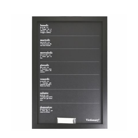 Schwarzes vertikales Wochenplan Tafelfolie 40x60cm mit Kreidestiften Victionary Week Aktion
