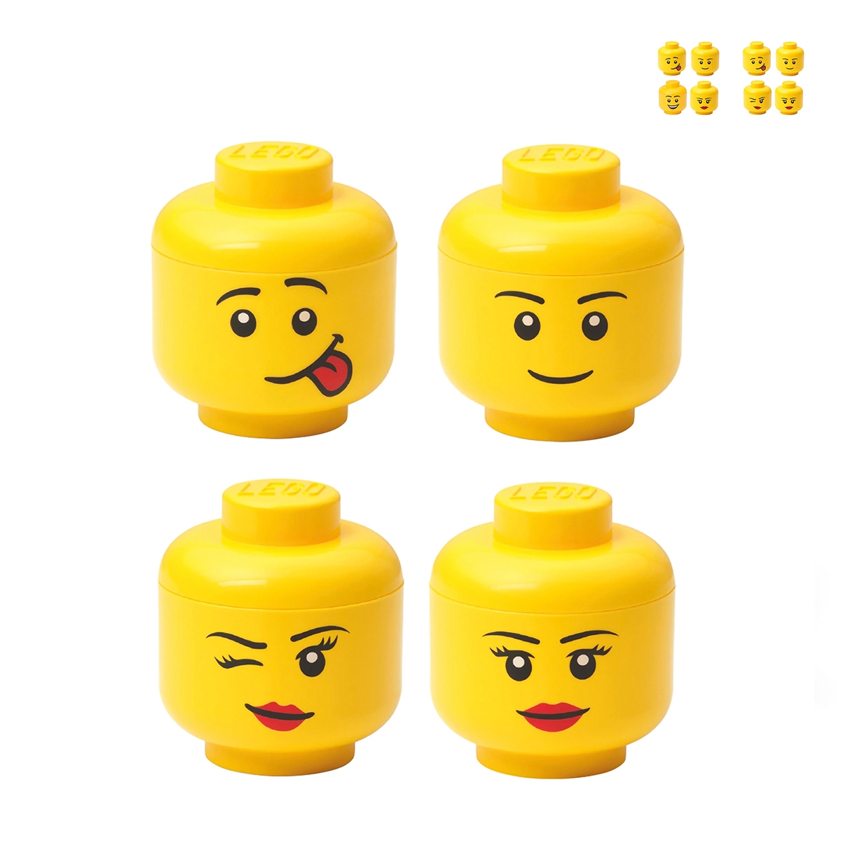 LEGO Kopf Aufbewahrungsbox Mini Set 4, stapelbar Aktion LEGO Kopf Aufbewahrungsbox Mini Set 4, stapelbar Aktion