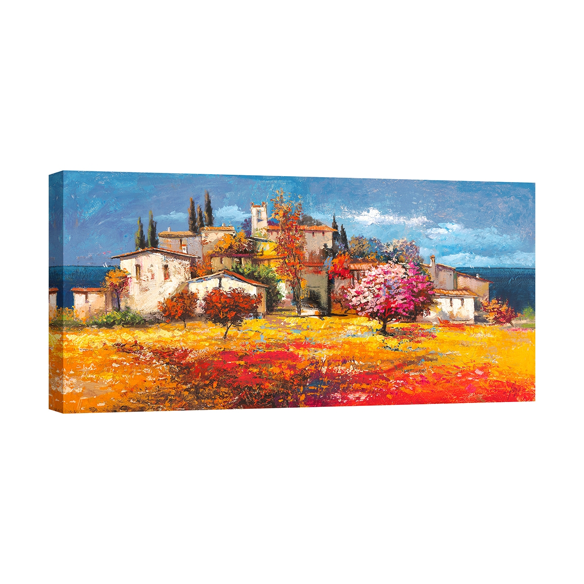 Leinwandbild Landschaft Küste Dorf am Meer Luigi Florio Aktion Leinwandbild Landschaft Küste Dorf am Meer Luigi Florio Aktion