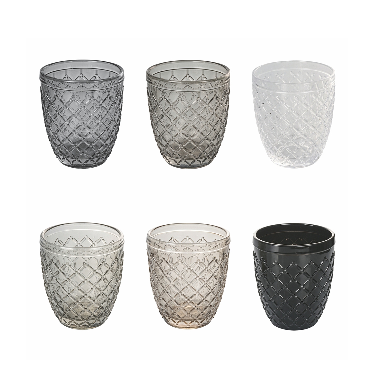 Set mit 6 Wassergläsern aus transparentem, farbigem Glas in Grau Castle Stone Aktion Set mit 6 Wassergläsern aus transparentem, farbigem Glas in Grau Castle Stone Aktion