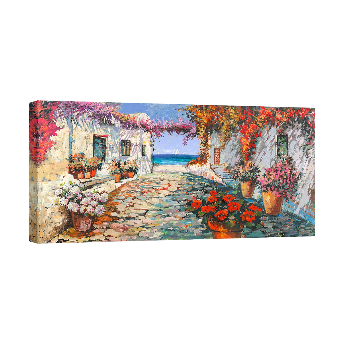 Leinwandbild Küstendorf Piazzetta mediterranea Luigi Florio Aktion Leinwandbild Küstendorf Piazzetta mediterranea Luigi Florio Aktion