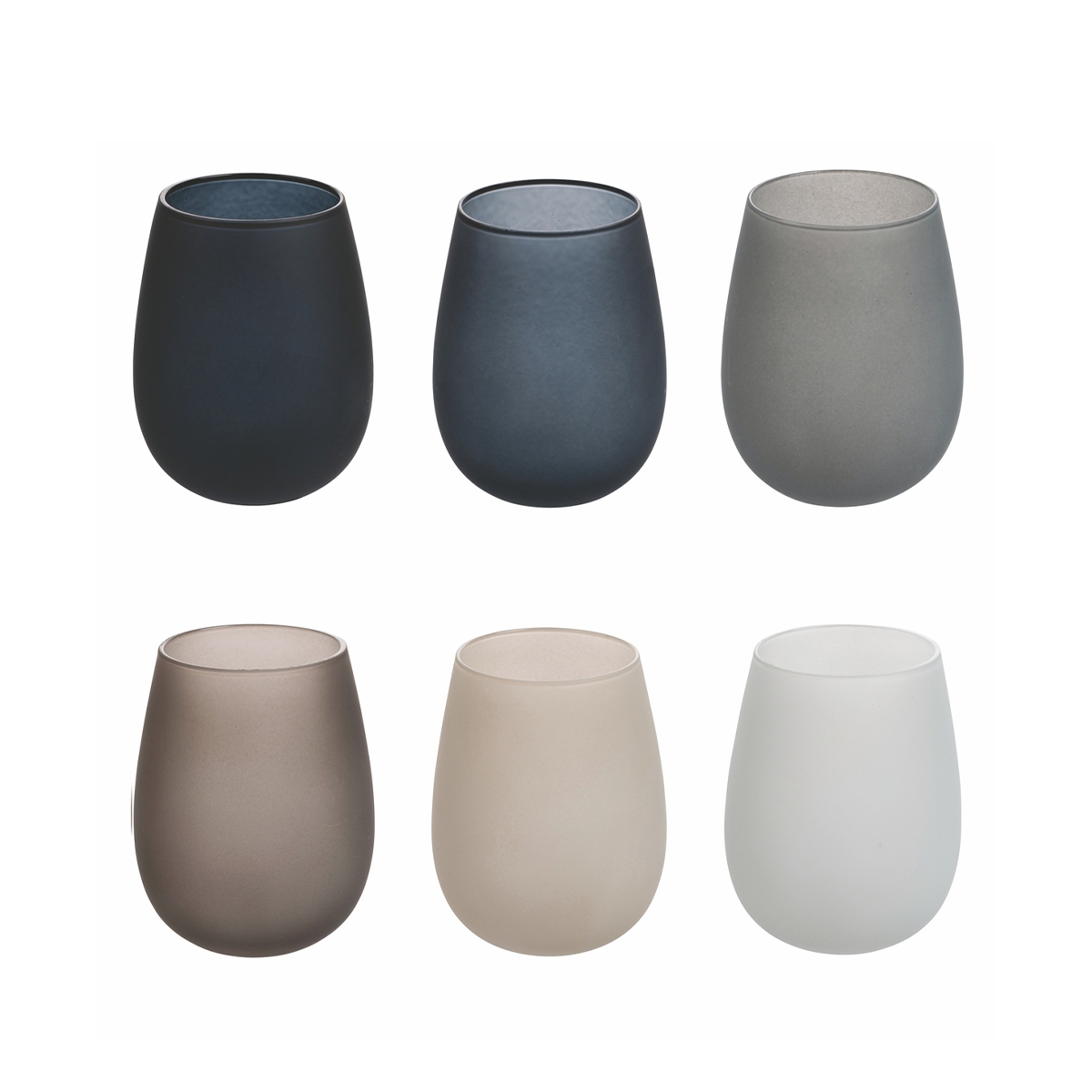 Set aus 6 Trinkgläsern 600ml grau Happy Hour Stones Aktion Set aus 6 Trinkgläsern 600ml grau Happy Hour Stones Aktion