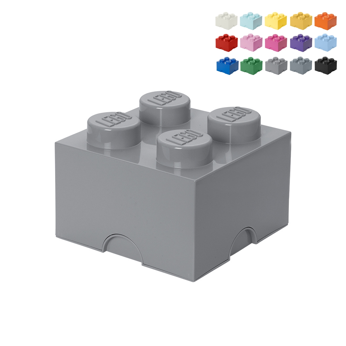 LEGO Brick Stapelbarer quadratischer Behälter mit 4 Noppen Aktion LEGO Brick Stapelbarer quadratischer Behälter mit 4 Noppen Aktion