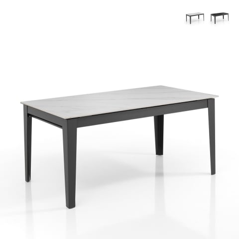 Moderner ausziehbarer Esstisch 90x160-400 Marmor-Optik Harper Aktion
