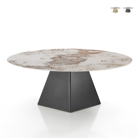 Ausziehbarer Designer-Esstisch in Marmoroptik 160x160x75 Arvin Onice Aktion