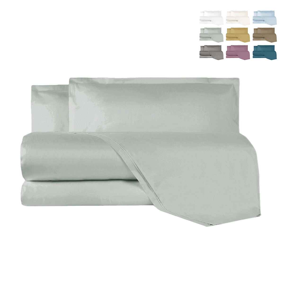 Doppelbett-Set mit Satin-Bettlaken und Kissenbezügen Argentario Doppelbett-Set mit Satin-Bettlaken und Kissenbezügen Argentario