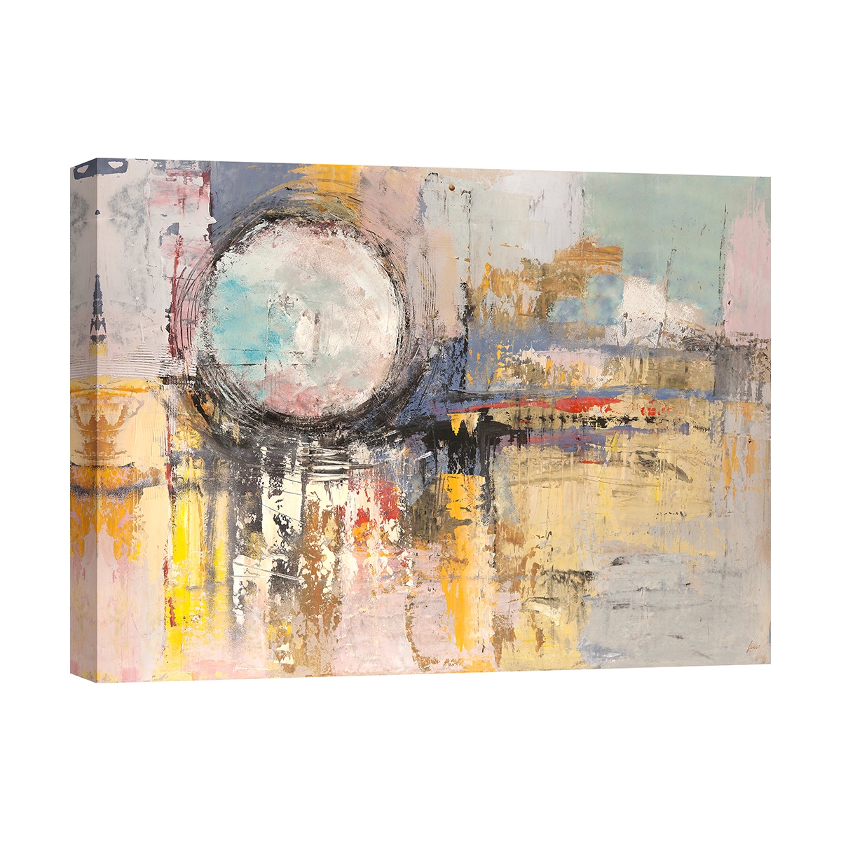 Farbintensives abstraktes Leinwandbild "Tramonto di luna" von Lucas – Moderne Wanddekoration Aktion Farbintensives abstraktes Leinwandbild "Tramonto di luna" von Lucas – Moderne Wanddekoration Aktion