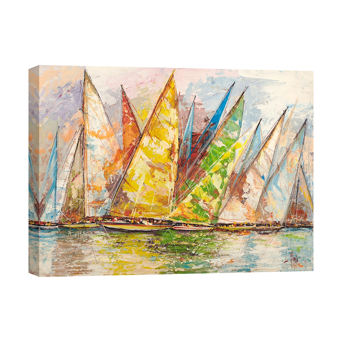 Leinwandbild mit Booten - Regata di Primavera von Luigi Florio Aktion Leinwandbild mit Booten - Regata di Primavera von Luigi Florio Aktion