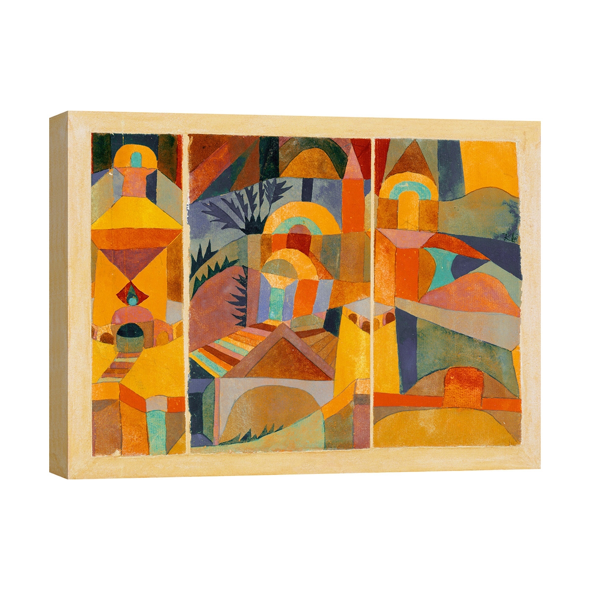 Abstraktes geometrisches Bild auf Leinwanddruck Temple Gardens Paul Klee Aktion Abstraktes geometrisches Bild auf Leinwanddruck Temple Gardens Paul Klee Aktion