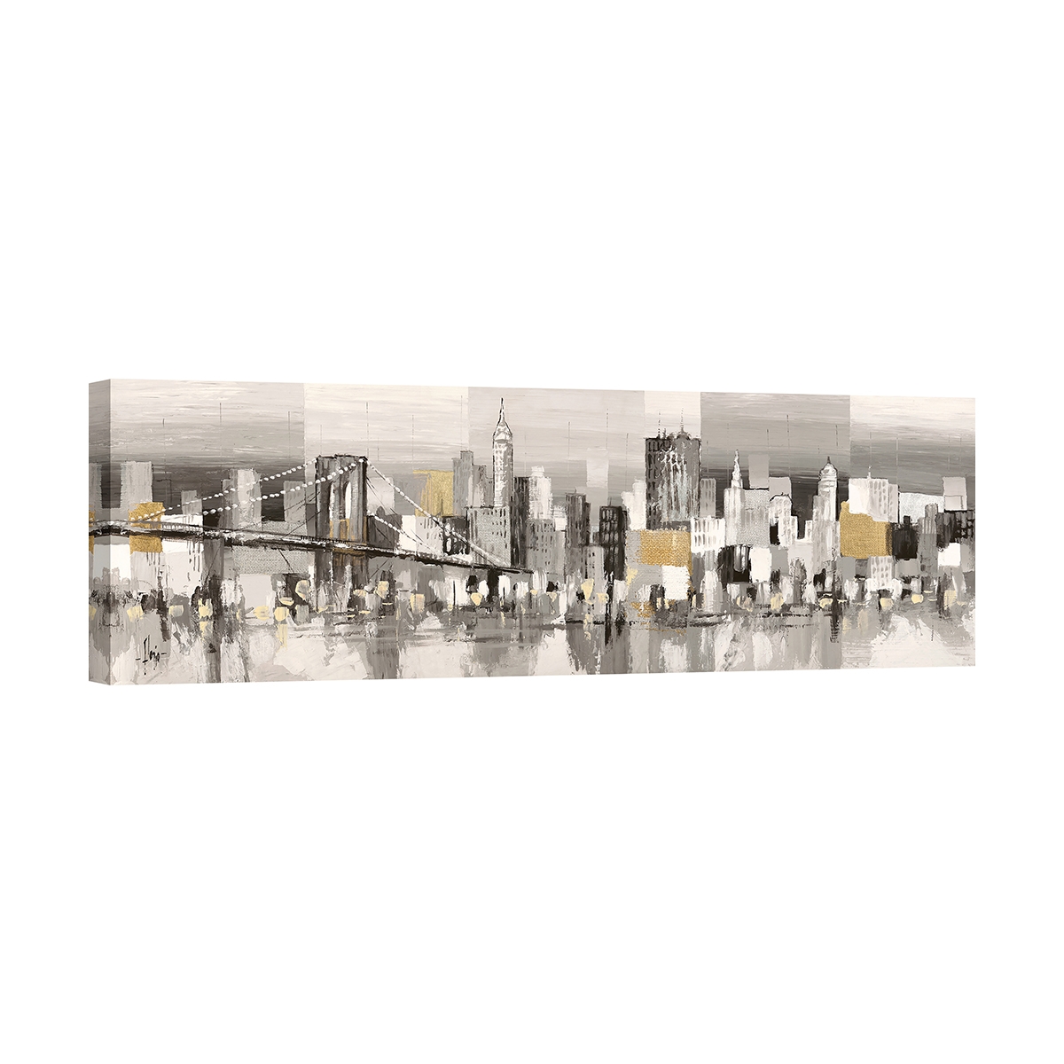 Modernes abstraktes Gemälde auf Leinwand Manhattan & Brooklyn Bridge Luigi Florio Aktion Modernes abstraktes Gemälde auf Leinwand Manhattan & Brooklyn Bridge Luigi Florio Aktion