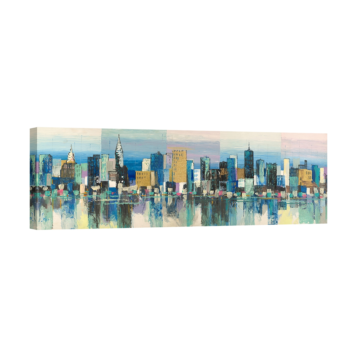 Modernes Leinwandbild Stadtlandschaft Manhattan Aqua Luigi Florio Aktion Modernes Leinwandbild Stadtlandschaft Manhattan Aqua Luigi Florio Aktion