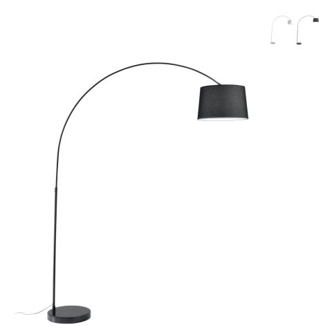 Bogenlampe aus Metall mit Marmorsockel und Stoffschirm Dream Aktion