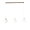Jaipur Pendelleuchte mit Holzoptik, 3 Flammen, weißes Opalglas Angebot