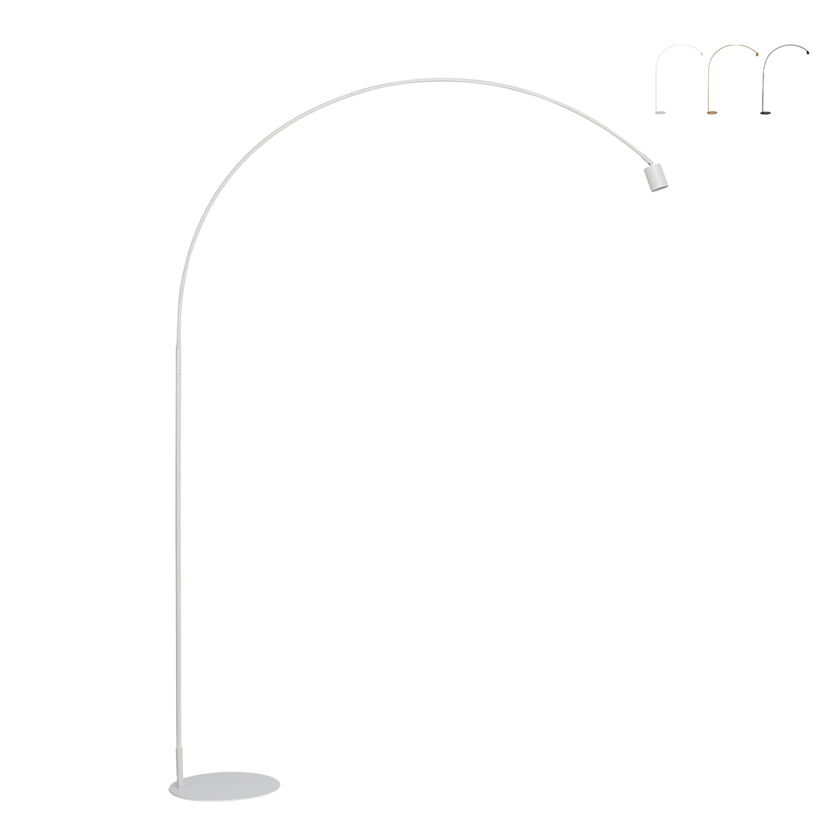 Minimalistischer Bogen-Stehleuchte aus Metall mit schwenkbarem Lichtpunkt Maison Aktion