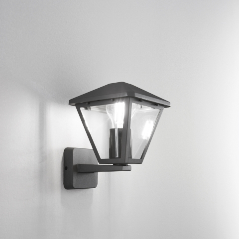 Aluminium Gartenlaterne Wandlampe mit Prisma-Glas Aktion