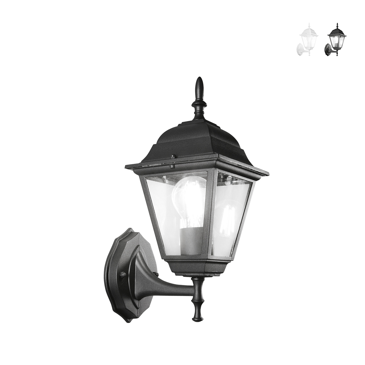 Außenwandleuchte Laterne klassischer Stil Aluminium Glas Roma Uplight Angebot