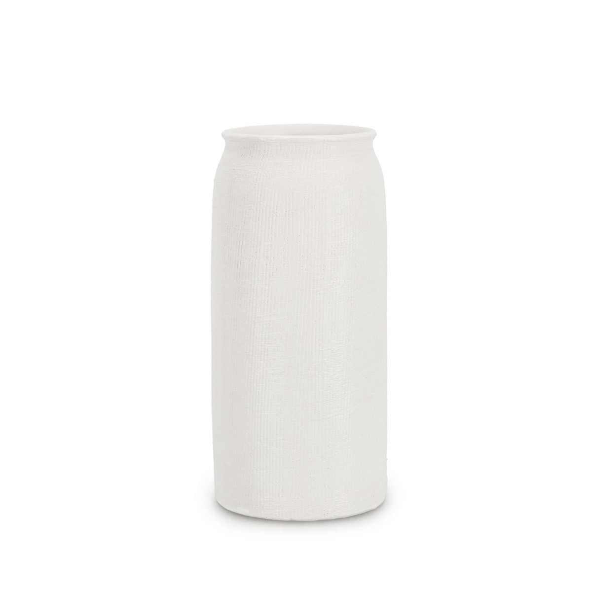 Weißer zylindrischer Keramikvase im minimalistischem Design 15x32,3 Papyrus Aktion