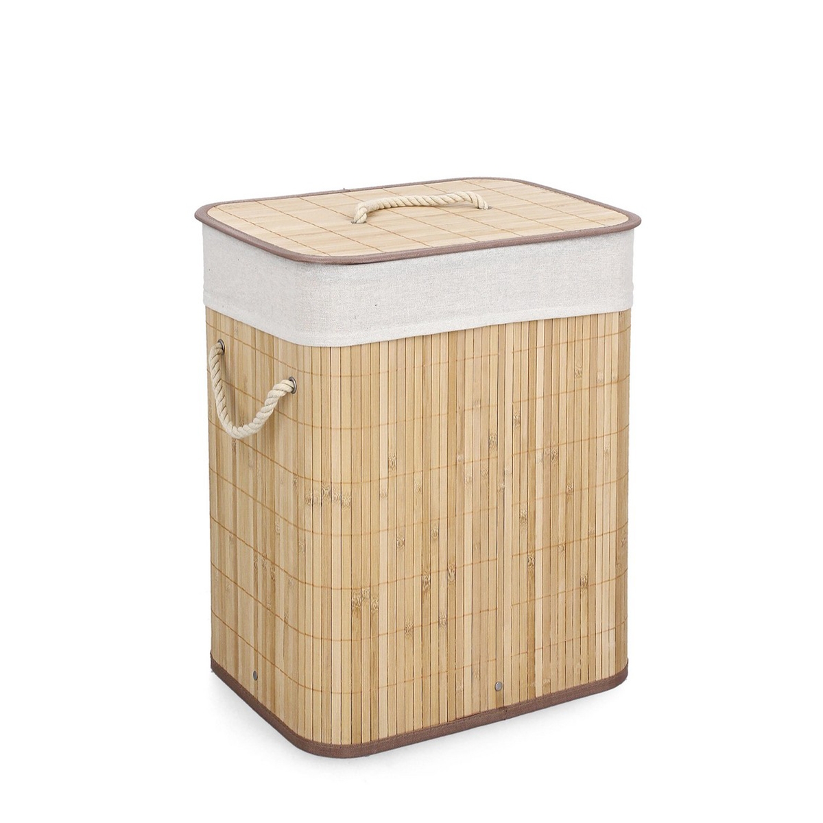 Rechteckiger Bambus-Wäschekorb mit Futter 40x30x50 Ananda Aktion