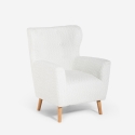 Moderne Bergère-Sessel aus weißem Bouclé-Stoff Kamo für Wohnzimmer Aktion