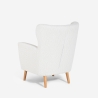 Moderne Bergère-Sessel aus weißem Bouclé-Stoff Kamo für Wohnzimmer Angebot