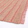 Handgefertigter Teppich aus Jute und rosa Baumwolle 160x230cm Ruanda für das Wohnzimmer Sales