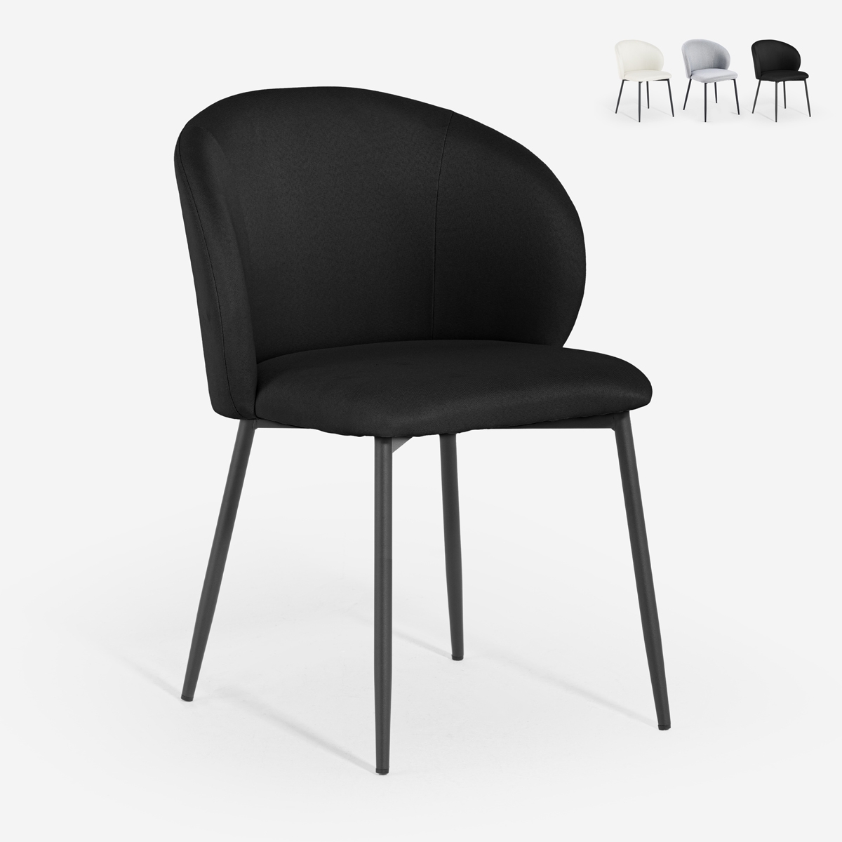 Moderner Esszimmer- und Küchenstuhl aus Designstoff Kadim Rabatte Moderner Esszimmer- und Küchenstuhl aus Designstoff Kadim Rabatte
