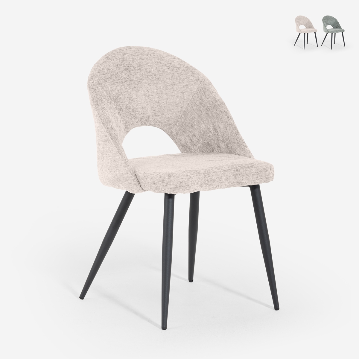 Moderne Stuhl aus Chenille für Küche, Wohn- und Esszimmer Lotur Aktion Moderne Stuhl aus Chenille für Küche, Wohn- und Esszimmer Lotur Aktion
