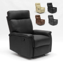Klappbarer Relaxsessel mit Liegefunktion Fußschemel Kunstleder Modernes Design Aurora 