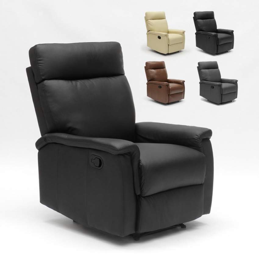Klappbarer Relaxsessel mit Liegefunktion Fußschemel Kunstleder Modernes Design Aurora Klappbarer Relaxsessel mit Liegefunktion Fußschemel Kunstleder Modernes Design Aurora
