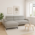 Ecksofa 3-Sitzer mit linker Ottomane und verstellbarer Kopfstütze Liora Aktion