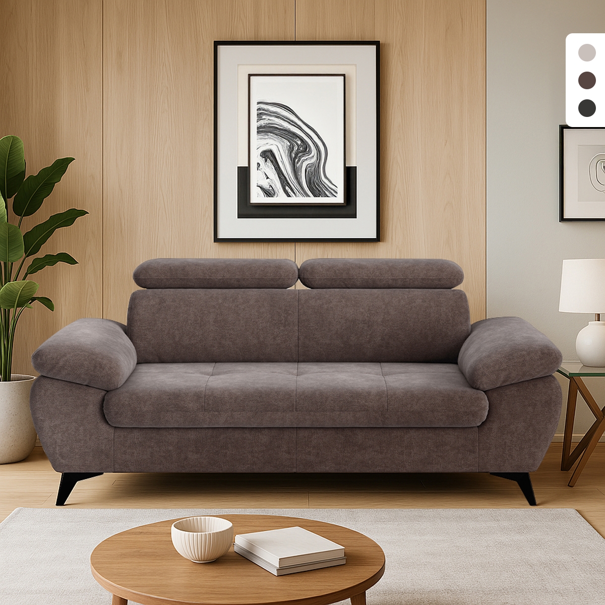 Moderner 2-Sitzer Sofa aus Stoff mit verstellbarer Kopfstütze Savi Aktion Moderner 2-Sitzer Sofa aus Stoff mit verstellbarer Kopfstütze Savi Aktion