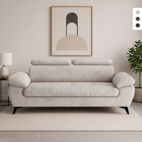 Moderner 3-Sitzer-Design-Sofa mit verstellbarer Kopfstütze Kira Aktion