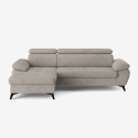 3-Sitzer Sofa mit linker Ottomane und verstellbarer Kopfstütze Rilo Lagerbestand
