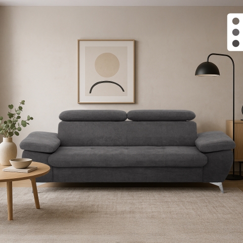 Moderner 3-Sitzer Stoffsofa mit verstellbarer Rückenlehne und Armlehnen Zana Aktion