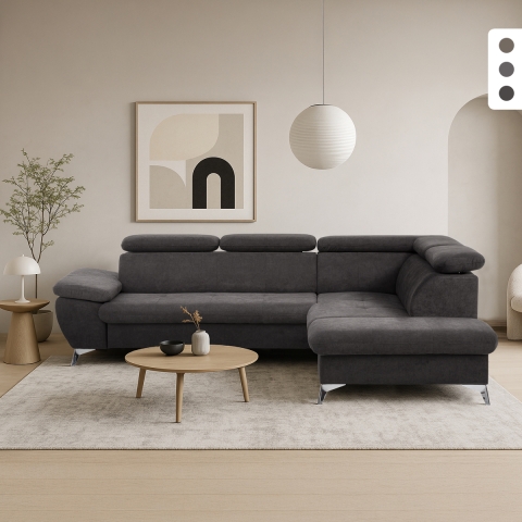 Verstellbares 3-Sitzer Schlafsofa mit rechter Ottomane und Stauraum Tova Aktion