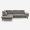 Ecksofa mit Bettfunktion 3-Sitzer, modern, linke Ottomane mit Stauraum, Vera Auswahl