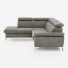Ecksofa mit Bettfunktion 3-Sitzer, modern, linke Ottomane mit Stauraum, Vera Modell