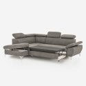 Ecksofa mit Bettfunktion 3-Sitzer, modern, linke Ottomane mit Stauraum, Vera Lagerbestand