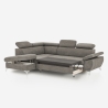 Ecksofa mit Bettfunktion 3-Sitzer, modern, linke Ottomane mit Stauraum, Vera Lagerbestand