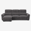 Verlängerbares Relaxsofa mit linksseitiger Ottomane und Stauraum aus Chenille, 3-Sitzer Sira Verkauf