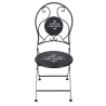 Set Gartentisch mit 2 klappbaren Stühlen aus schwarzem Eisen Pausa Perfetta Angebot