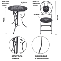 Set Gartentisch mit 2 klappbaren Stühlen aus schwarzem Eisen Pausa Perfetta Modell