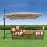 Deluxe Garten-Sonnenschirm 3x3 m aus Aluminium mit drehbarem Seitenmast Verkauf