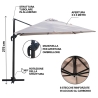 Deluxe Garten-Sonnenschirm 3x3 m aus Aluminium mit drehbarem Seitenmast Katalog