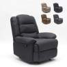 Klappbarer Schaukelsessel Relaxsessel mit Fußstütze Stoff Design Sofia 