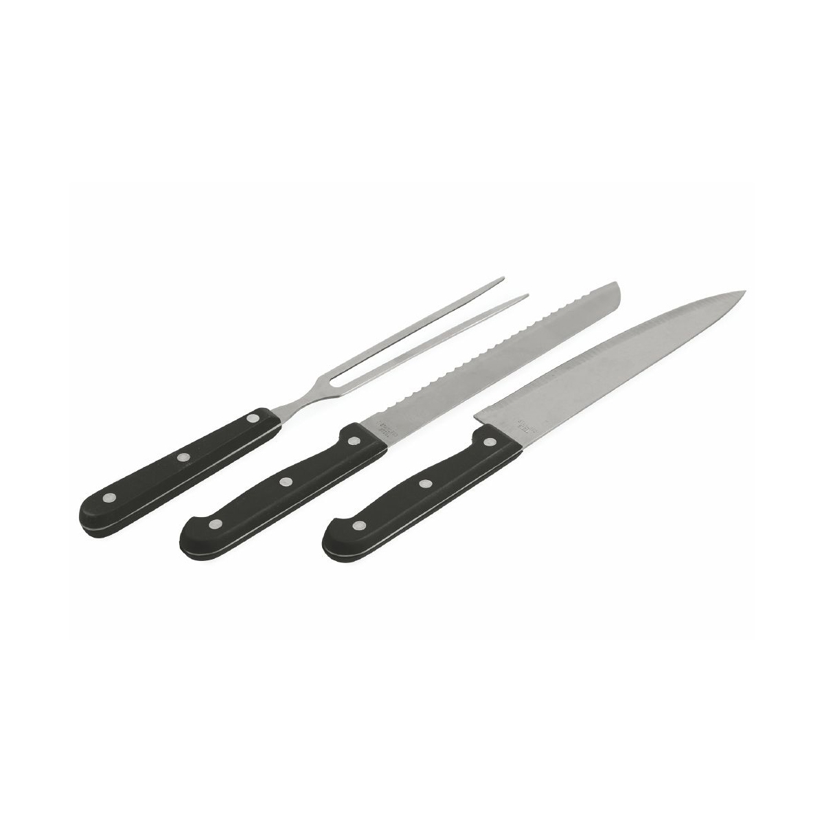 Grivka Grillbesteck-Set aus Edelstahl: 3-teilig mit 2 Messer und Fleischgabel Aktion Grivka Grillbesteck-Set aus Edelstahl: 3-teilig mit 2 Messer und Fleischgabel Aktion