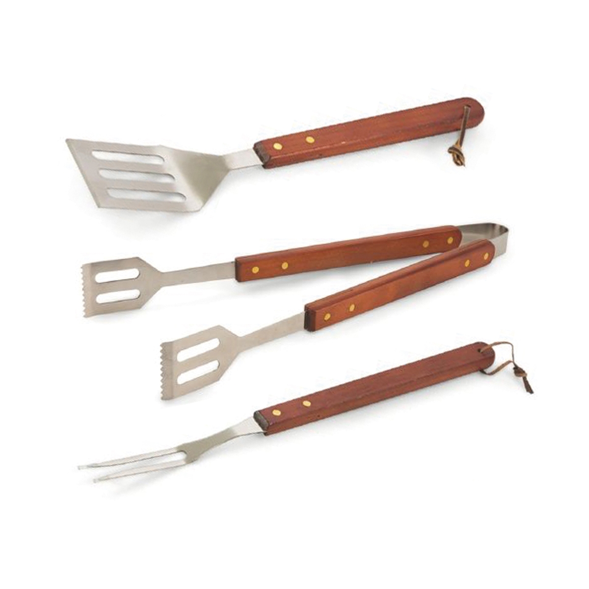 3-teiliges Grillbesteck-Set aus Edelstahl und Holz Firao Aktion 3-teiliges Grillbesteck-Set aus Edelstahl und Holz Firao Aktion