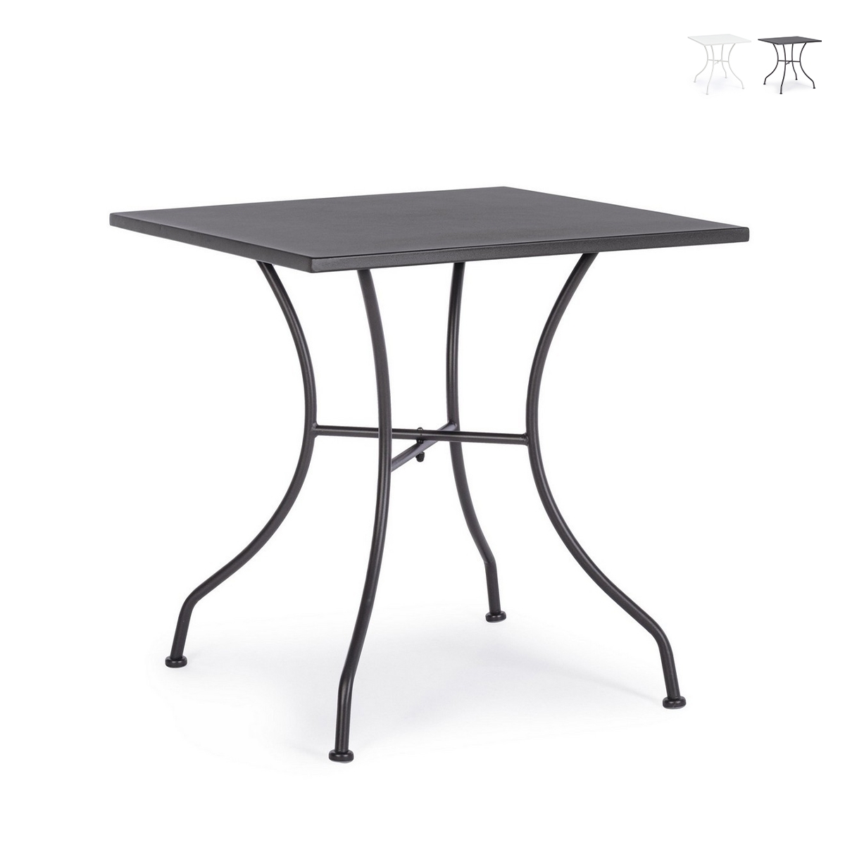 Quadratischer Gartentisch aus Stahl 70x70x71cm Bizzotto Kelsie Sales